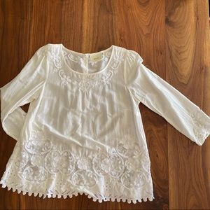 Anyhropologie White Tunic with Embroideries